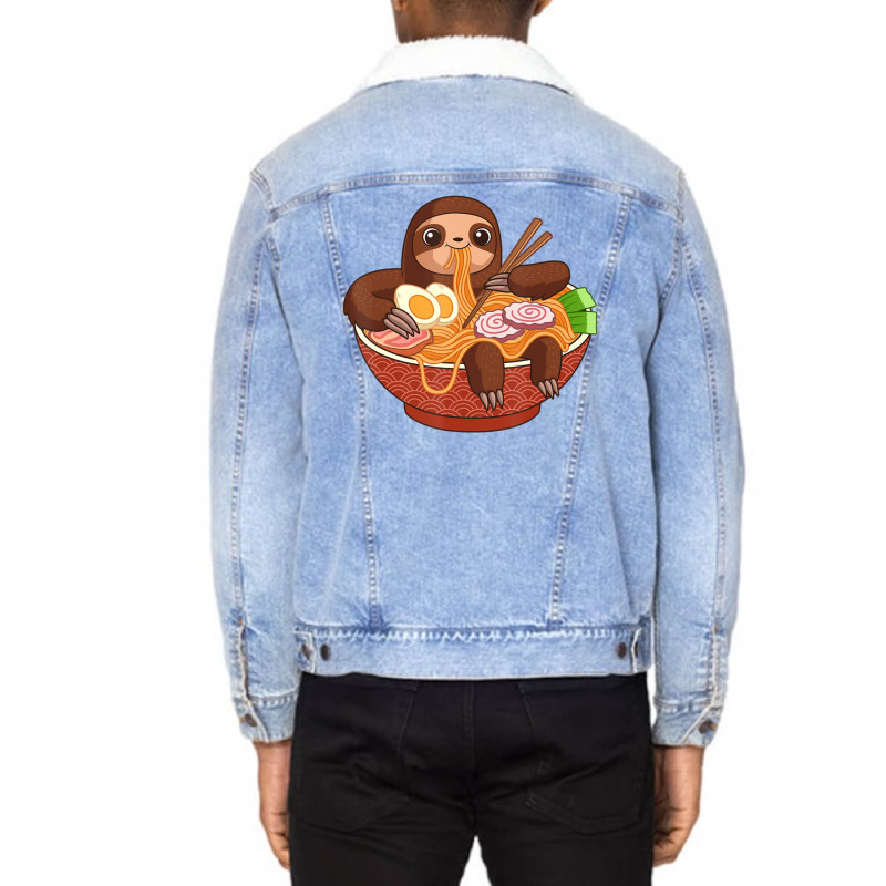 Limited Edition Kawaii Cute Anime Sloth Otaku Japanese Ramen Unisex Sherpa-lined Denim Jacket | Artistshot