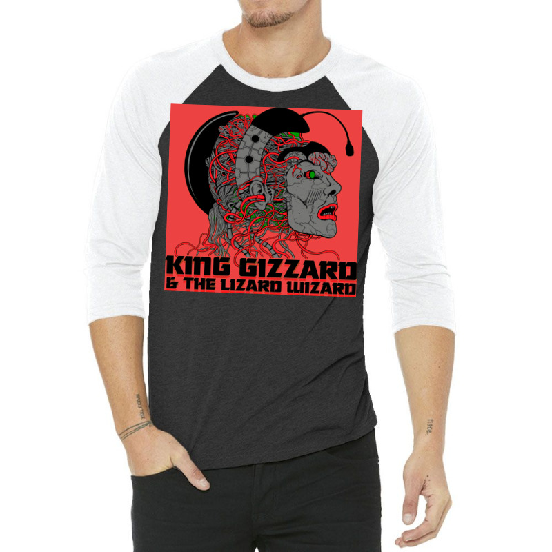 King Gizzard And The Lizard Wizard Usa Amp Canada 2019red Poster Music 3/4 Sleeve Shirt | Artistshot