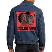 King Gizzard And The Lizard Wizard Usa Amp Canada 2019red Poster Music Men Denim Jacket | Artistshot