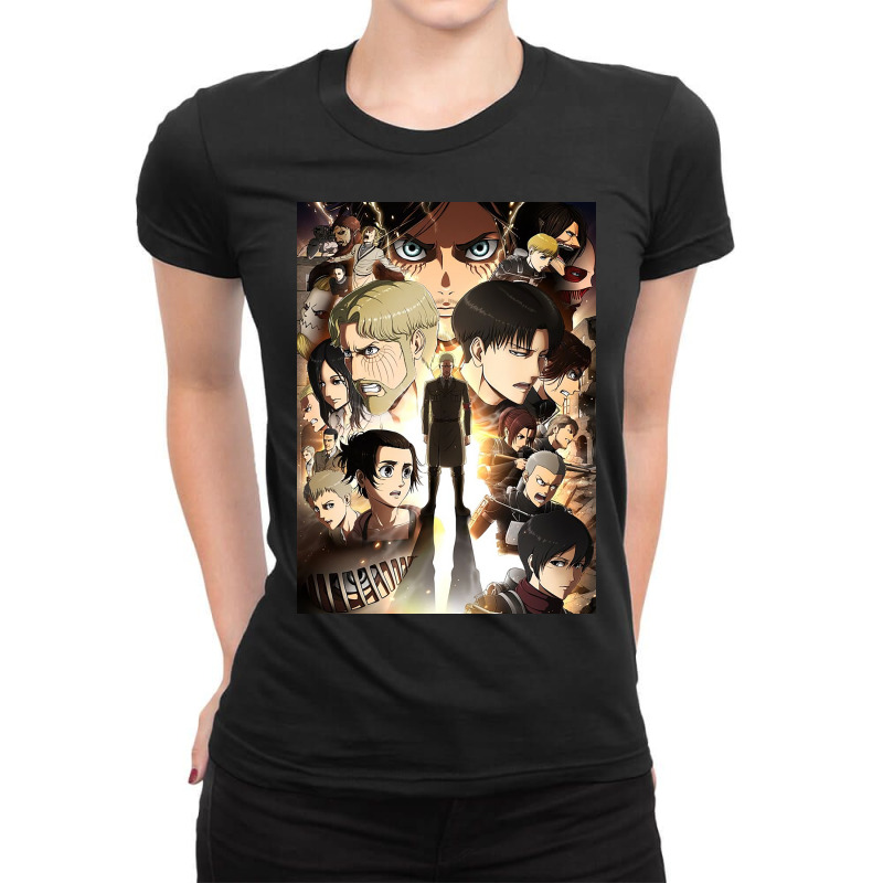 Snk Season 4 Poster Love Ladies Fitted T-Shirt by doinogloepyp | Artistshot