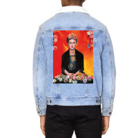 Frida Kahlo Painting Flower Unisex Sherpa-lined Denim Jacket | Artistshot