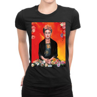 Frida Kahlo Painting Flower Ladies Fitted T-shirt | Artistshot