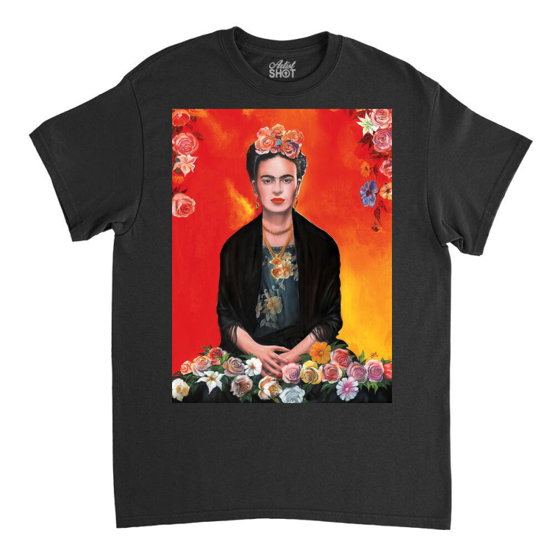 Frida Kahlo Painting Flower Classic T-shirt by kathryndefra | Artistshot