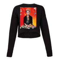 Frida Kahlo Painting Flower Cropped Sweater | Artistshot