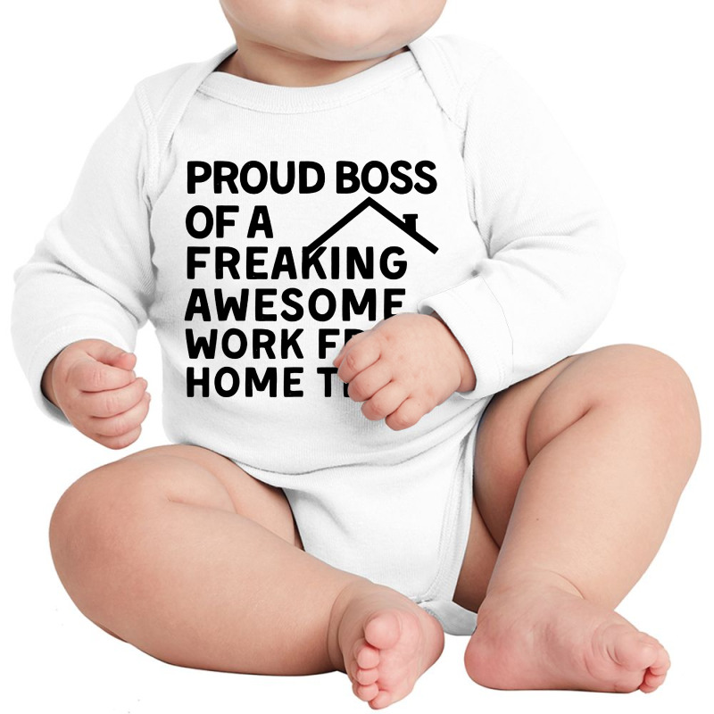 Proud Boss Of A Freaking Awesome Long Sleeve Baby Bodysuit by saterseim | Artistshot