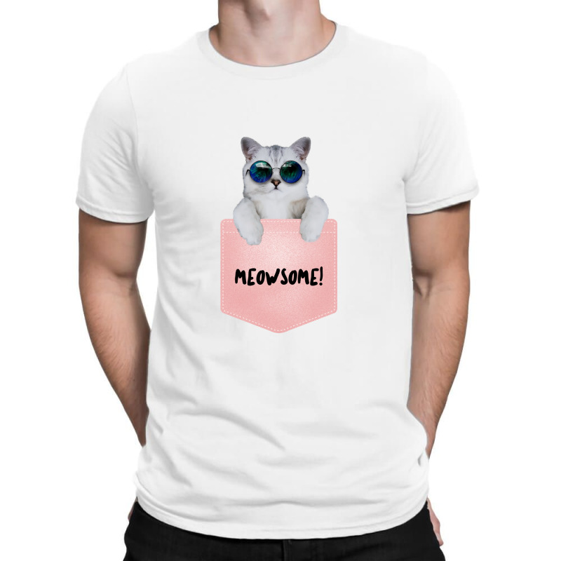 A Cool Cat In A Pocket T-Shirt by alecy soon | Artistshot