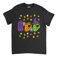 Boo Hands American Sign Language Pride Asl Halloween Classic T-shirt | Artistshot