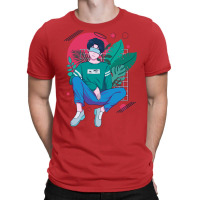 Chilling Anime Boy Tshirt Classique Green T-shirt | Artistshot