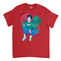 Chilling Anime Boy Tshirt Classique Green Classic T-shirt | Artistshot