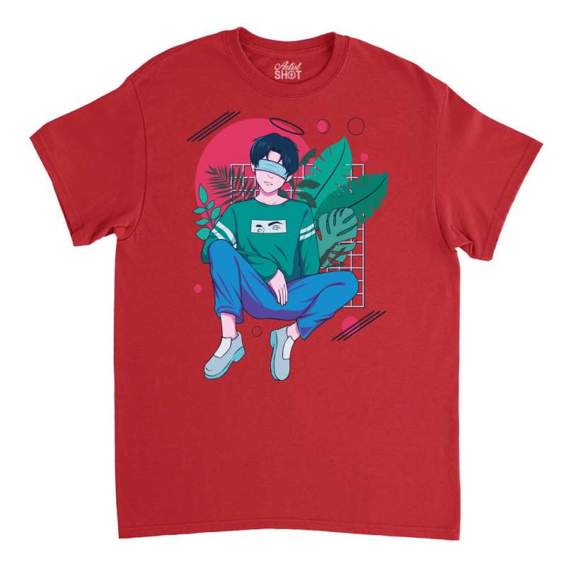 Chilling Anime Boy Tshirt Classique Green Classic T-shirt by jorsievinettc | Artistshot