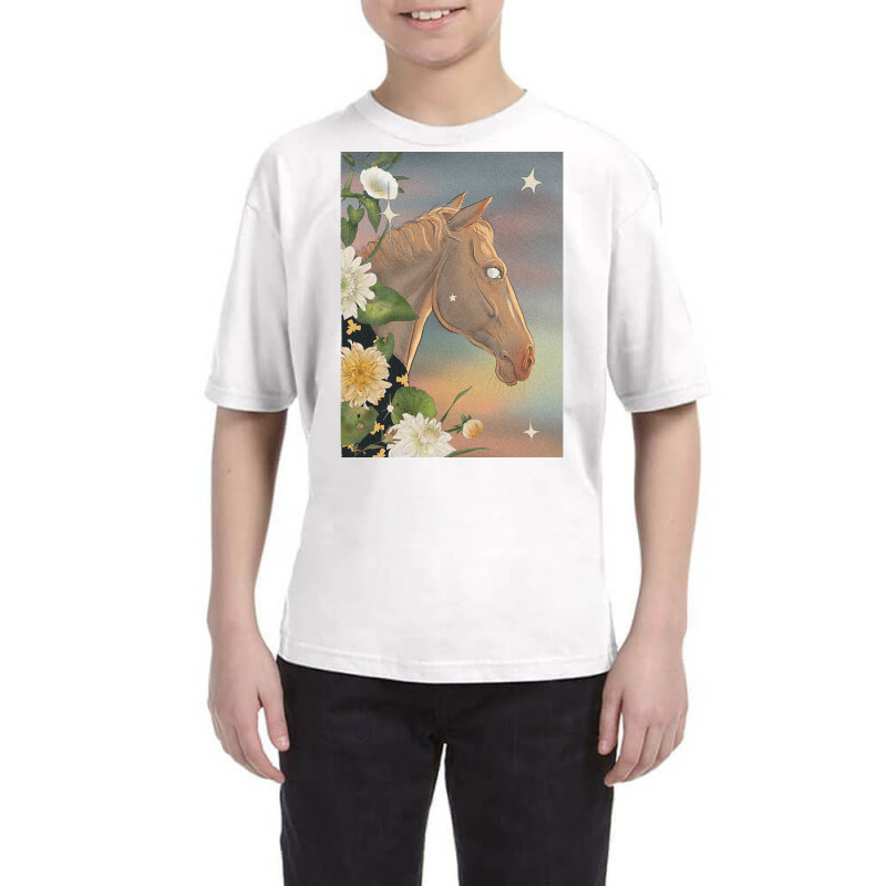 Limited Edition Mythical Horse With Flowers And Stars Youth Tee by Milne Charlton | Artistshot