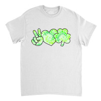 Green Tie Dye Shamrock Peace Love Luck St Patricks Day 2021 Classic T-shirt | Artistshot