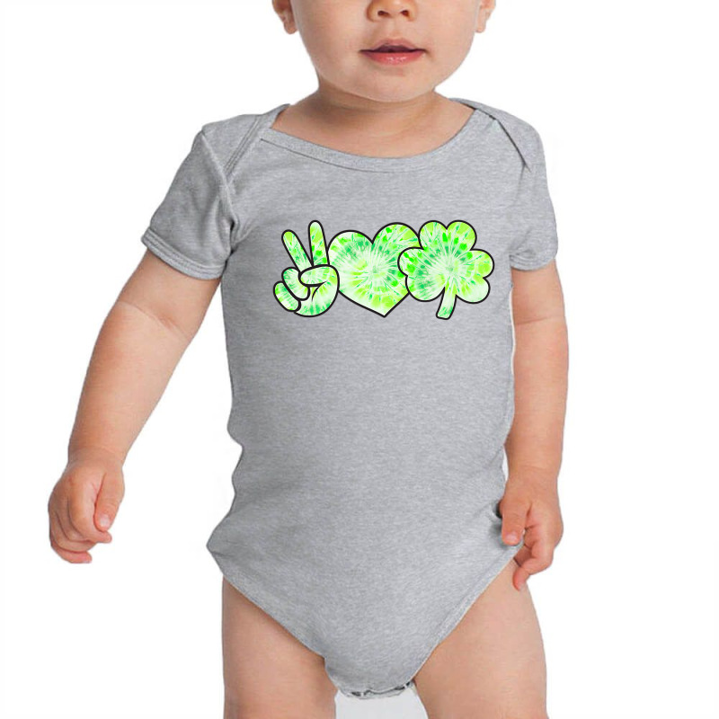 Green Tie Dye Shamrock Peace Love Luck St Patricks Day 2021 Baby Bodysuit | Artistshot