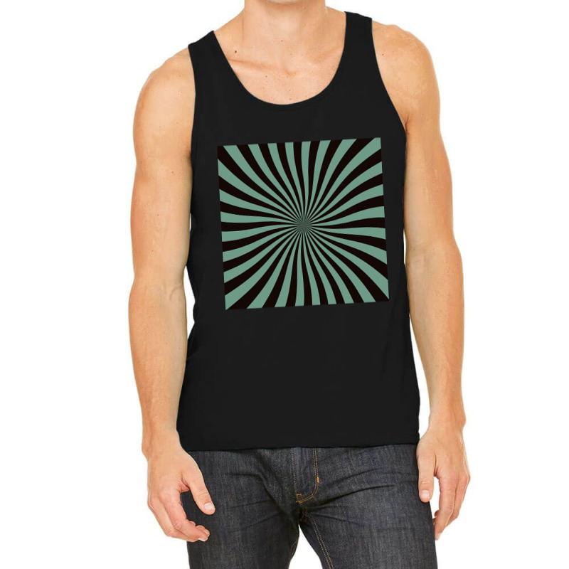 Limited Edition Op-art Sun In Green And Black Tank Top by laurynvanhoose | Artistshot