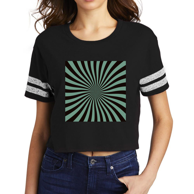 Limited Edition Op-art Sun In Green And Black Scorecard Crop Tee by laurynvanhoose | Artistshot