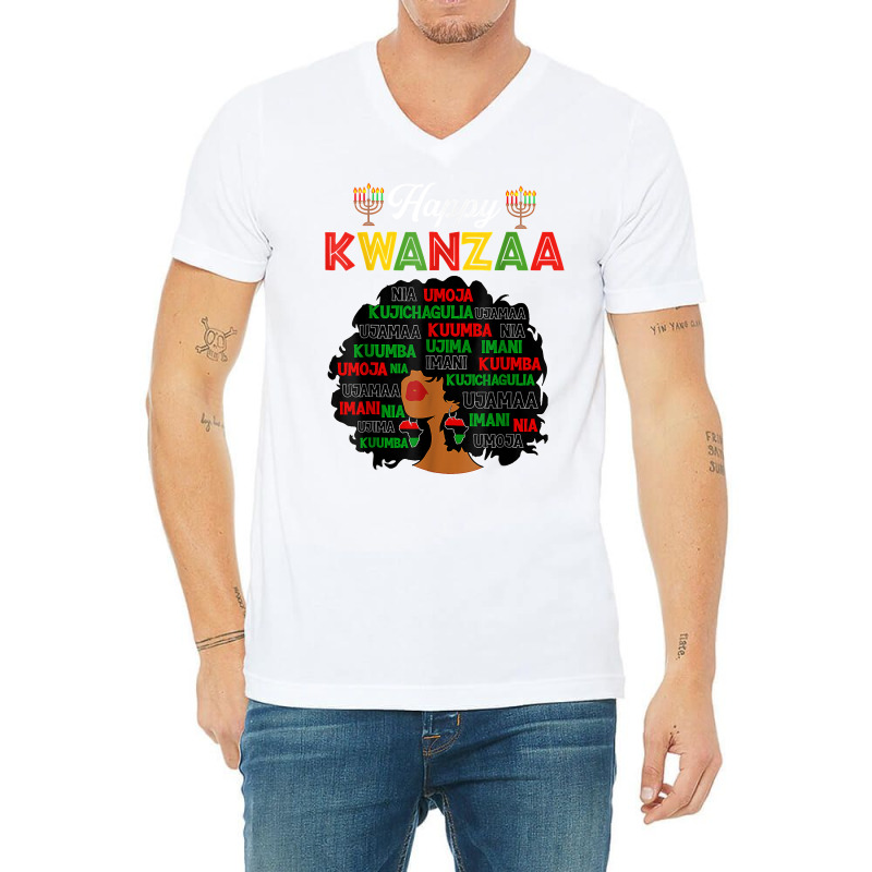 Happy Kwanzaa Decorations African American Seven Principles T Shirt V-Neck Tee by dorman | Artistshot