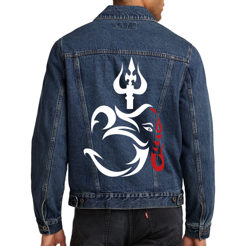 Limited Edition Om-ganesha And Lord Shiva Divine Trident Trishul Men Denim Jacket | Artistshot