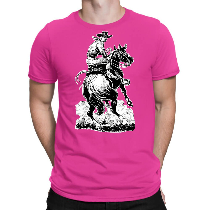 Cowboy Riding Horse Classic Tshirt Stars T-Shirt by blumenrubanq | Artistshot