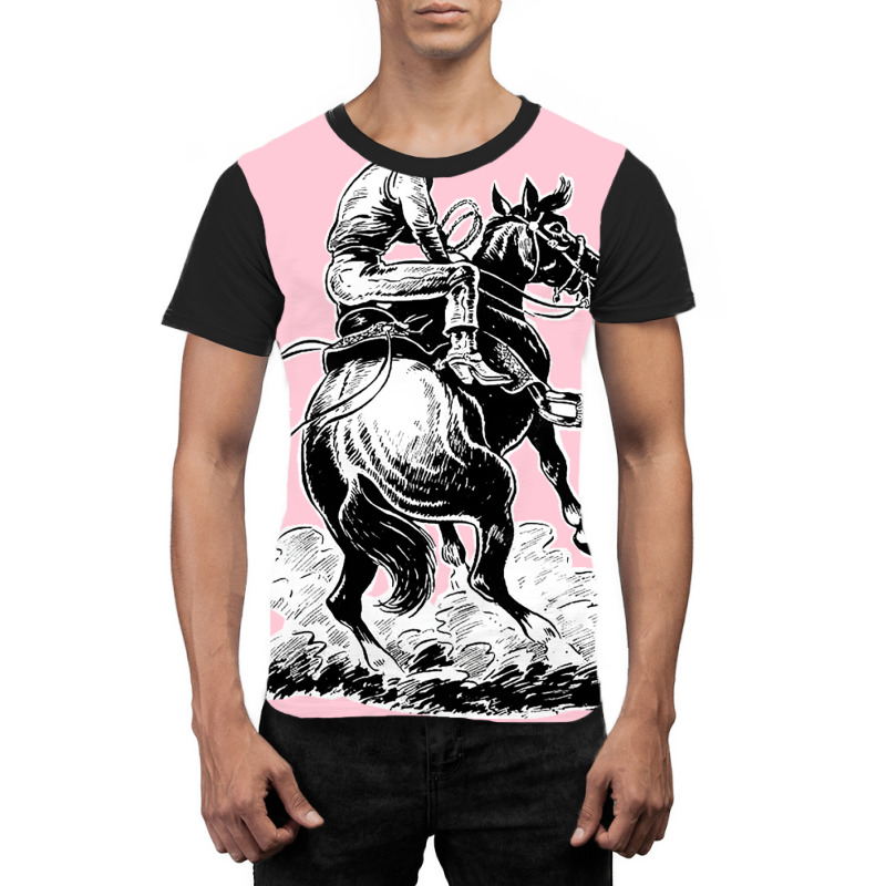 Cowboy Riding Horse Classic Tshirt Stars Graphic T-shirt by blumenrubanq | Artistshot