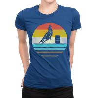 Retro Vintage Barrel Racing Sport Horse Cowboy Gift   Stars Nature Ladies Fitted T-shirt | Artistshot