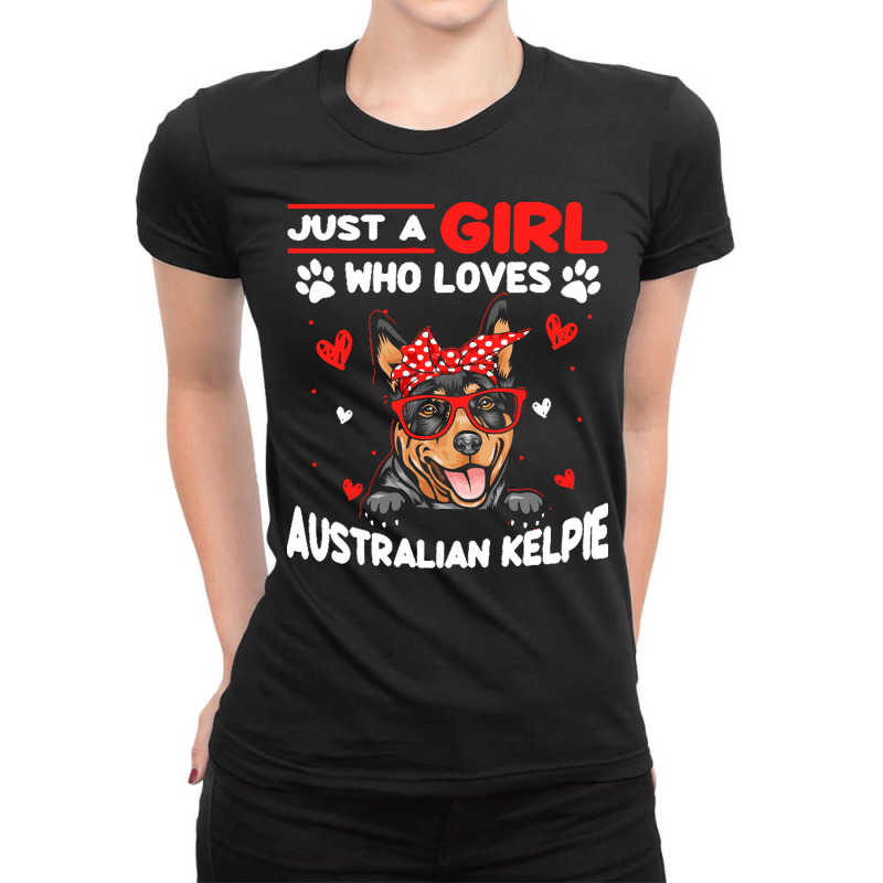 Just A Girl Who Loves Dogs T  Shirt Vintage Just A Girl Who Love Austr Ladies Fitted T-Shirt by werner05518 | Artistshot