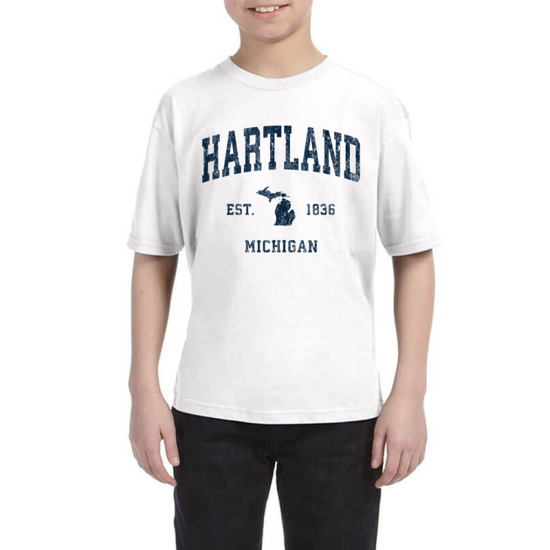 Hartland Michigan Mi Vintage Athletic Navy Sports Design Tank Top Youth Tee by kleebbi | Artistshot