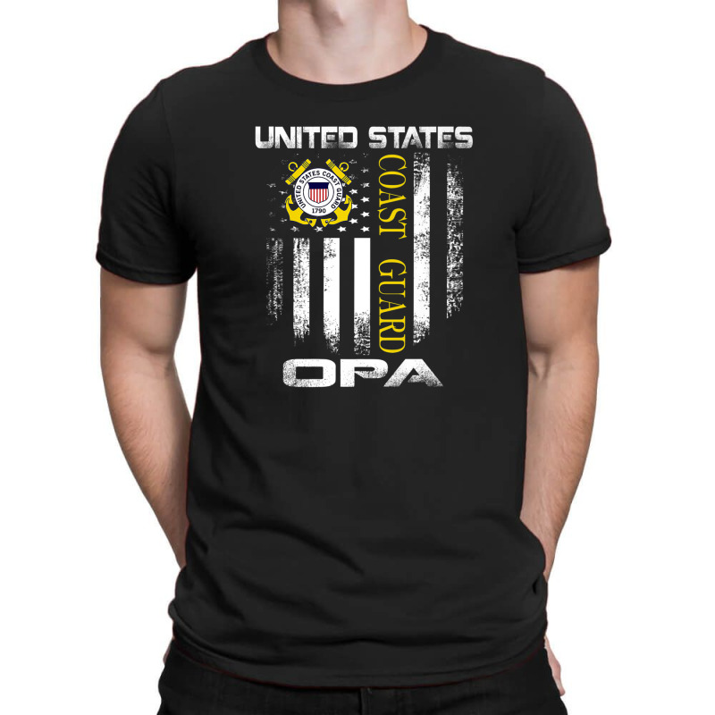 Vintage United States Coast Guard Opa With American Flag T-shirt | Artistshot