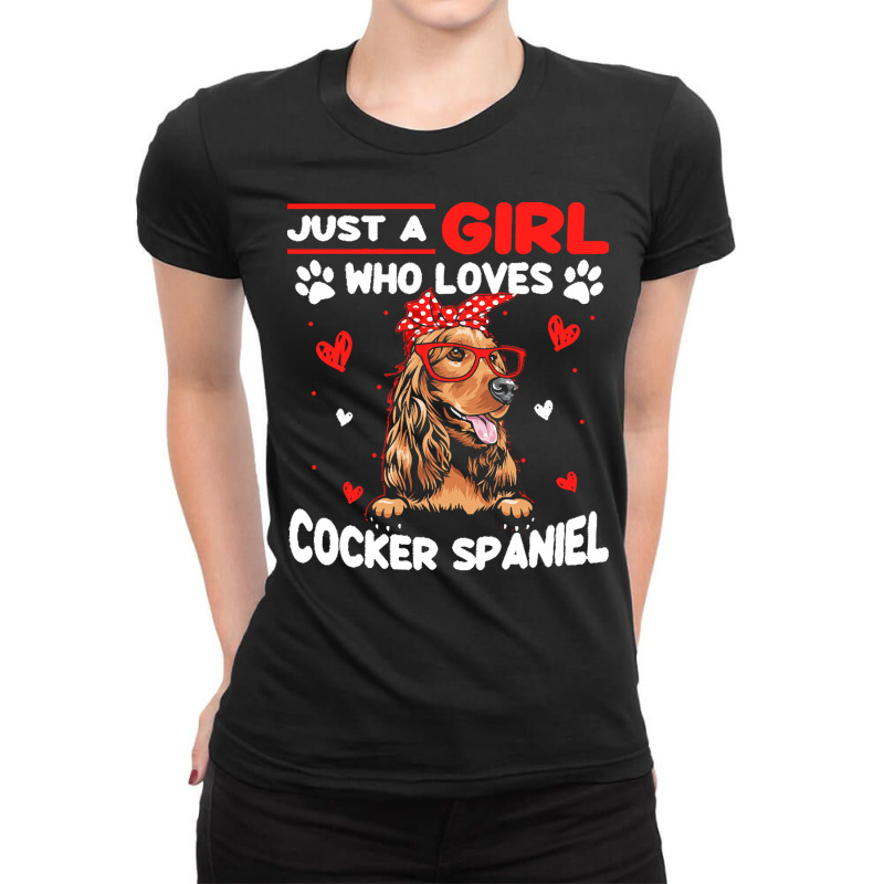 Just A Girl Who Loves Dogs T  Shirt Vintage Just A Girl Who Love Cocke Ladies Fitted T-Shirt by werner05518 | Artistshot