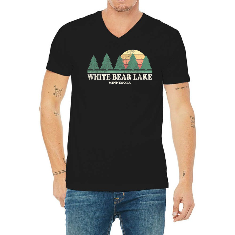 Hot Trend White Bear Lake Mn Vintage Throwback Retro 70s V-Neck Tee by michaelyounger19 | Artistshot