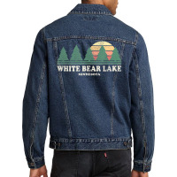 Hot Trend White Bear Lake Mn Vintage Throwback Retro 70s Men Denim Jacket | Artistshot