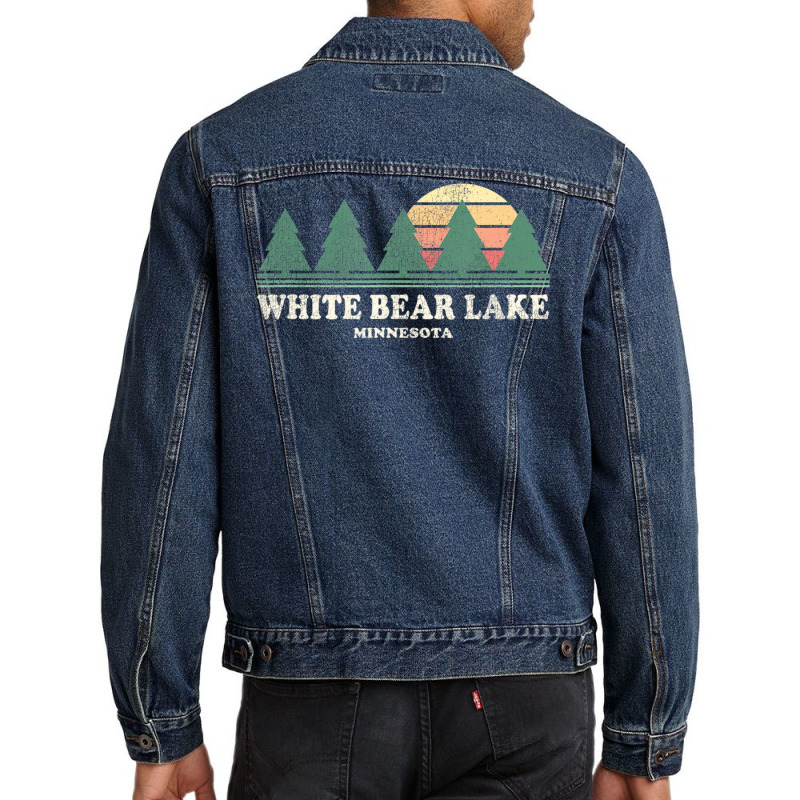 Hot Trend White Bear Lake Mn Vintage Throwback Retro 70s Men Denim Jacket by michaelyounger19 | Artistshot