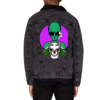 Psychobilly Pur T Shirt Classique Unisex Sherpa-lined Denim Jacket | Artistshot