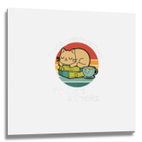 Vintage Retro Easily Distracted By Cats And Books Cat Lover Metal Print Square | Artistshot