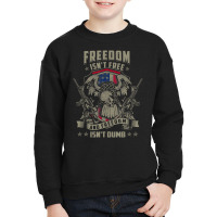 Trending Patriotic Veteran Military Usa Flag Eagle Guns Youth Sweatshirt | Artistshot