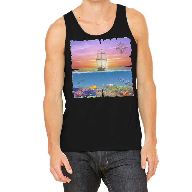 Sailing Ship T  Shirt Sunset Sail T  Shirt Tank Top | Artistshot