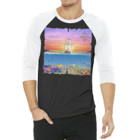 Sailing Ship T  Shirt Sunset Sail T  Shirt 3/4 Sleeve Shirt | Artistshot