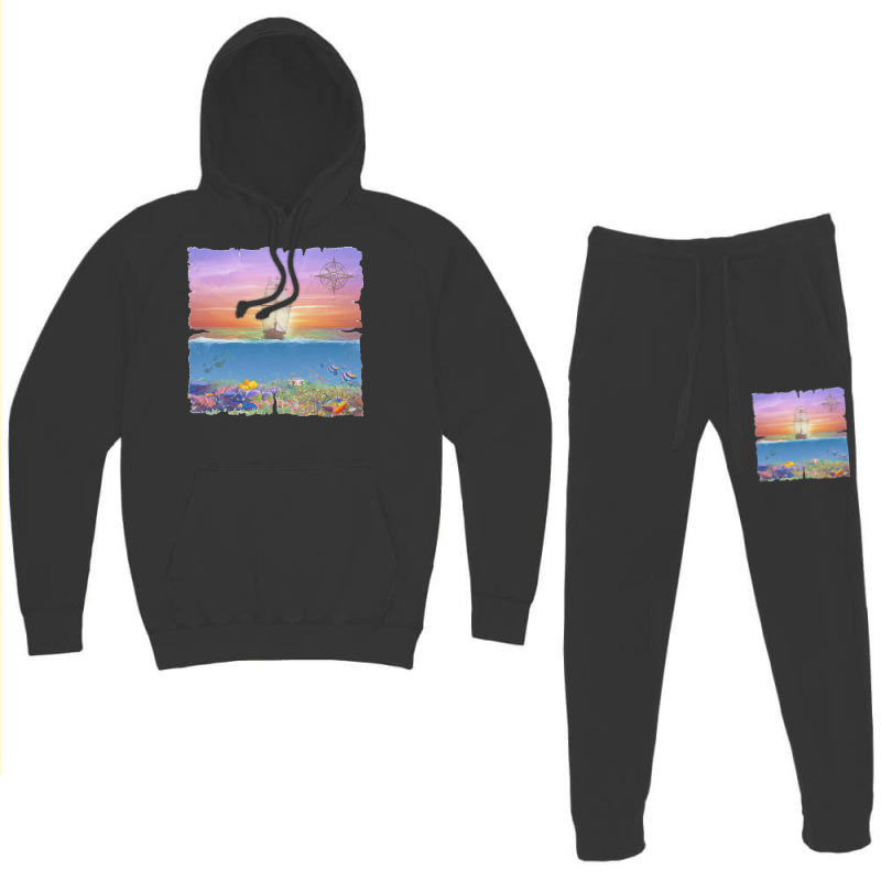 Sailing Ship T  Shirt Sunset Sail T  Shirt Hoodie & Jogger Set | Artistshot