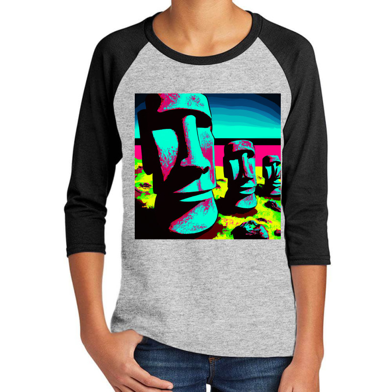 Hot Trend Pop Art Easter Island Youth 3/4 Sleeve by laurynvanhoose | Artistshot