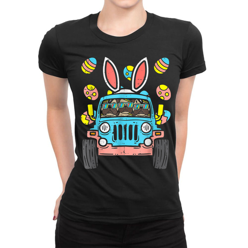 Bunny Ears Eggs Easter Ladies Fitted T-Shirt by kakashop | Artistshot