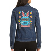 Bunny Ears Eggs Easter Ladies Denim Jacket | Artistshot