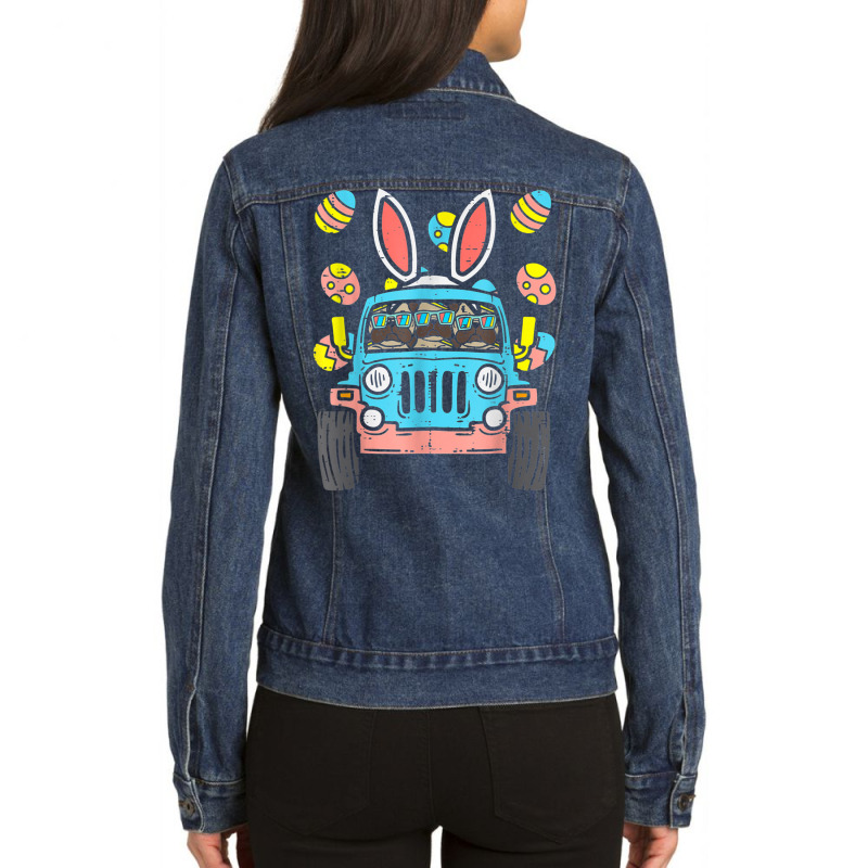 Bunny Ears Eggs Easter Ladies Denim Jacket by kakashop | Artistshot