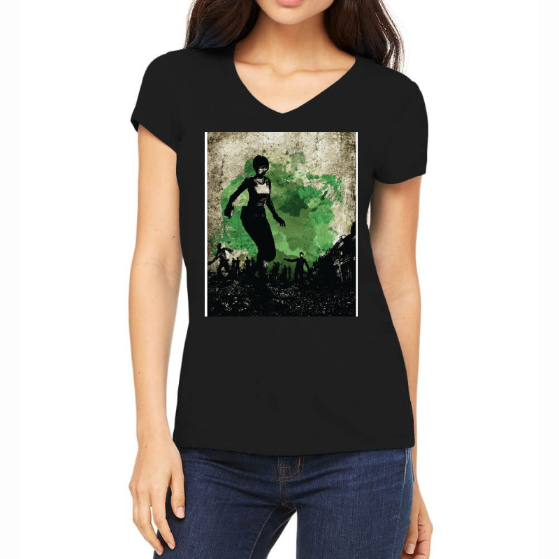 Resi Zero Rebecca Chambers Minimalist Art Women's V-Neck T-Shirt by superivelisy | Artistshot