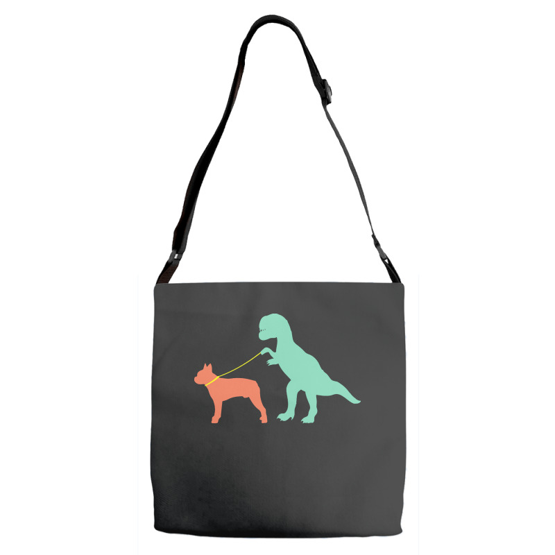 Boston Terrier T  Shirtfunny Boston Terrier Dinosaur Cute Boston Terri Adjustable Strap Totes | Artistshot