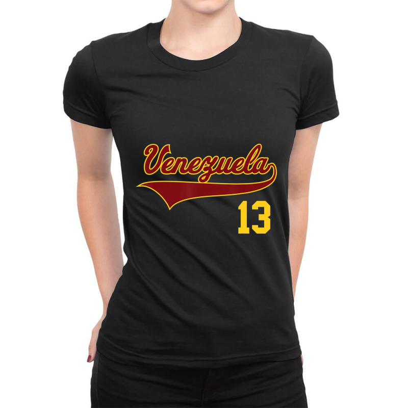 Limited Edition Retro Venezuela Baseball Vinotinto Beisbol 13 Ladies Fitted T-Shirt by fenderbendable | Artistshot