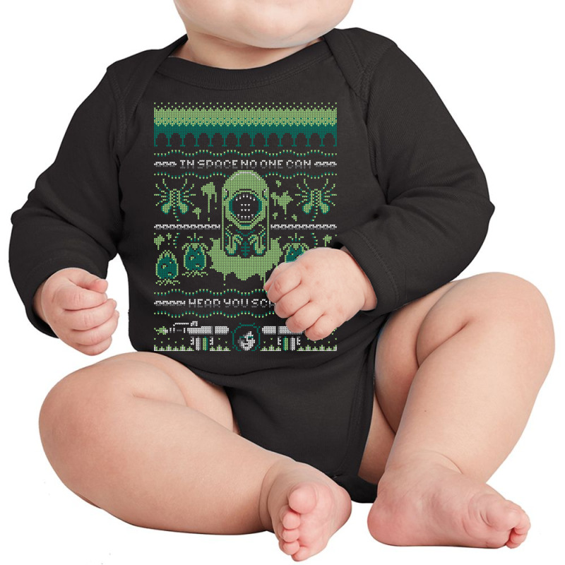 Limited Edition No One Will Hear You Scream Ugly Sweater Long Sleeve Baby Bodysuit by Pannell Quintero | Artistshot