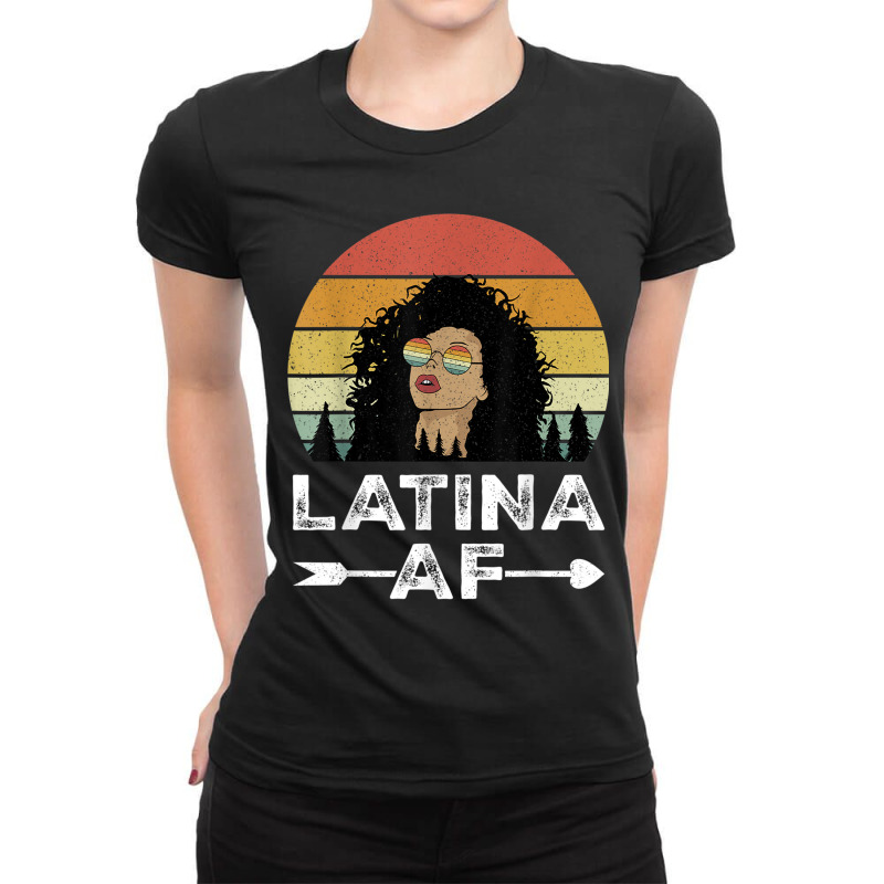 Retro Latina Af Shirt Vintage Latinas Gift For Latino Women Ladies Fitted T-Shirt by JennetteMichelleBrink | Artistshot