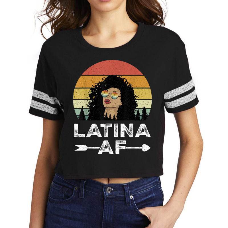 Retro Latina Af Shirt Vintage Latinas Gift For Latino Women Scorecard Crop Tee by JennetteMichelleBrink | Artistshot