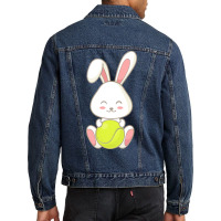 Easter Day T  Shirt Easter Bunny Tennis Ball Easter Day For Kids T  Sh Men Denim Jacket | Artistshot