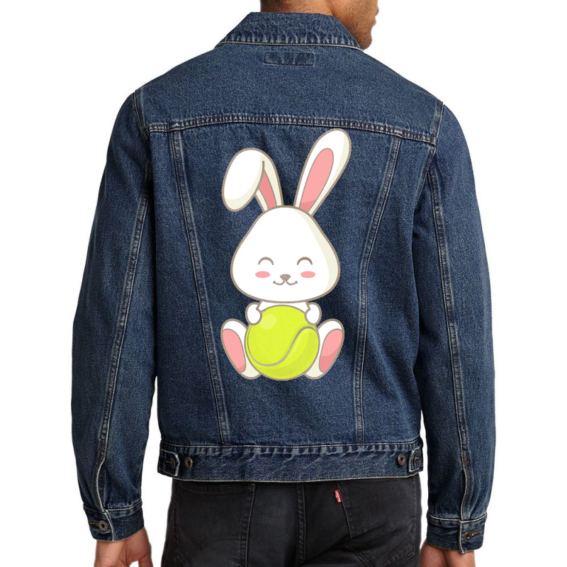 Easter Day T  Shirt Easter Bunny Tennis Ball Easter Day For Kids T  Sh Men Denim Jacket | Artistshot