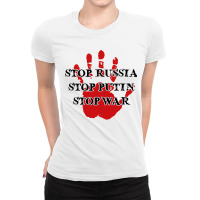 Stop Russia Stop Putin Stop War Ladies Fitted T-shirt | Artistshot